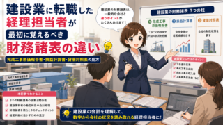建設業に転職した経理担当者が最初に覚えるべき財務諸表の違い|完成工事原価報告書・損益計算書・貸借対照表の見方