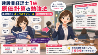 建設業経理士1級 原価計算の勉強法｜出題傾向と3ヶ月スケジュール【実務経験者向け】