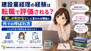 建設業経理の経験は転職で評価される？「潰しが利かない」と言われる理由と、外での呼ばれ方